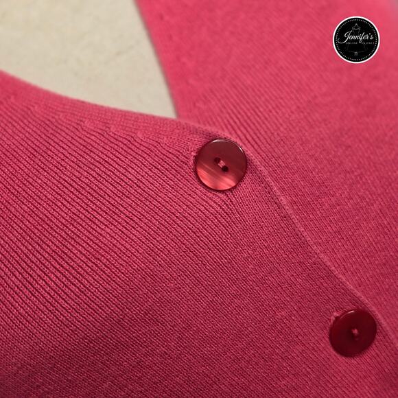 Talbots Coral V Neck Long Sleeve Button Closure Cardigan Size Small - Picture 4 of 9